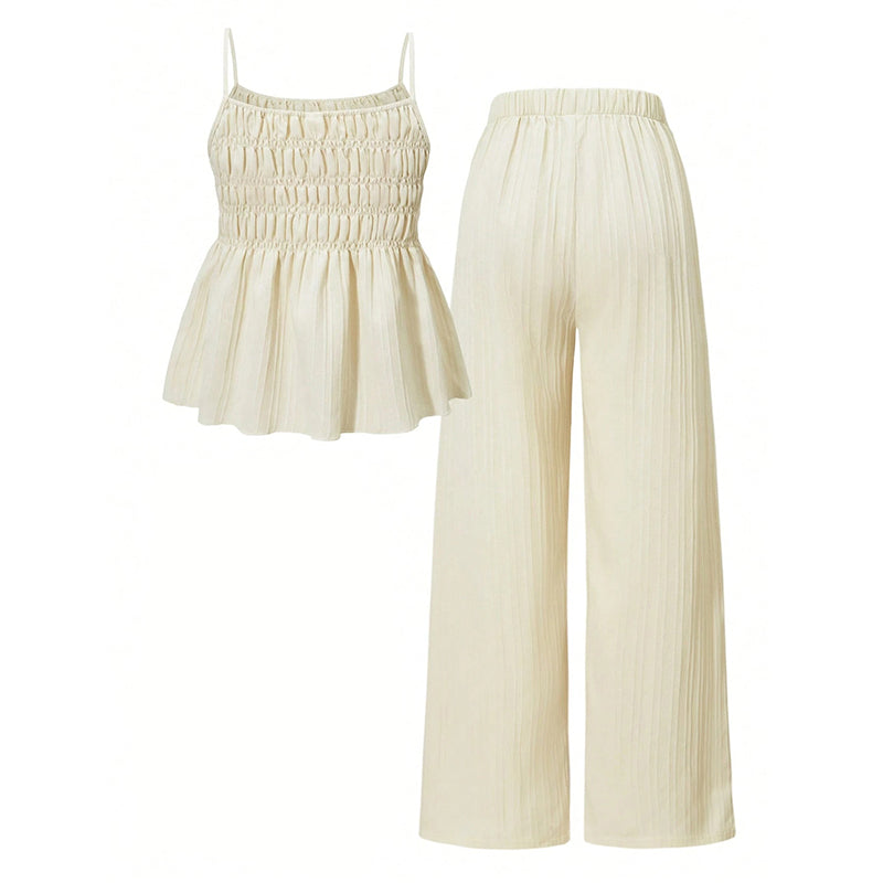 Women's Casual Cami Top & Wide-Leg Pants Set