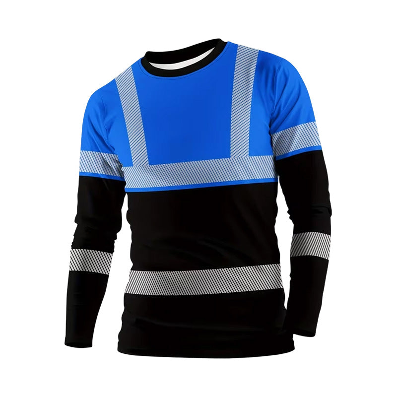 Men's Printed Round-neck Long-sleeve Shirt