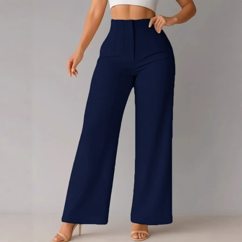 Ladies' Solid Wide Leg Trousers