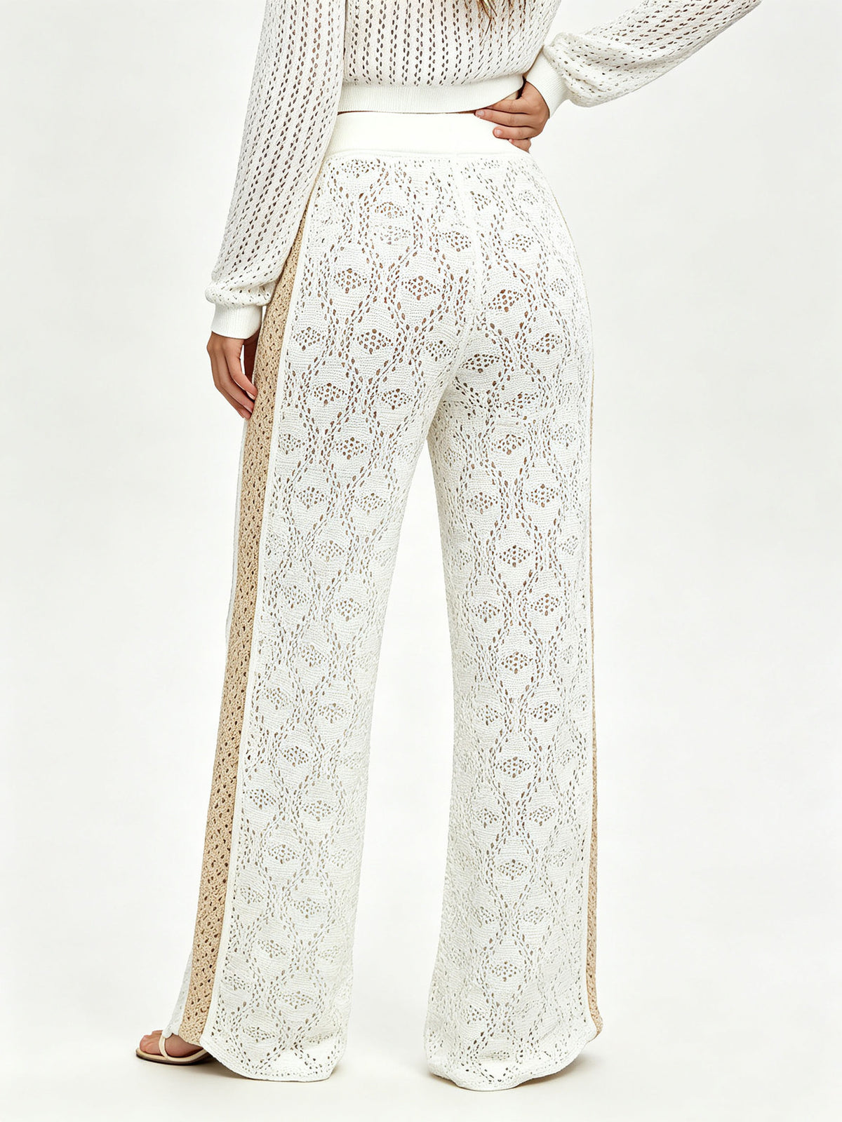 Women’s Hollowed Knit Wide-Leg Pants