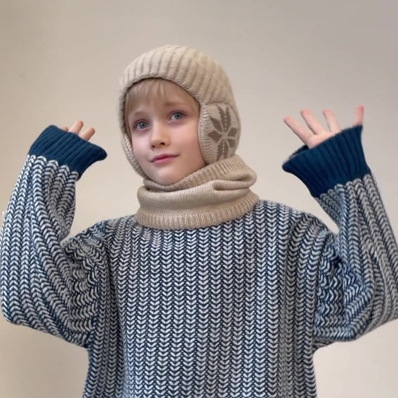 Kids Winter Fleece Scarf Suit