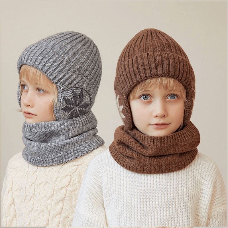 Kids Winter Fleece Scarf Suit