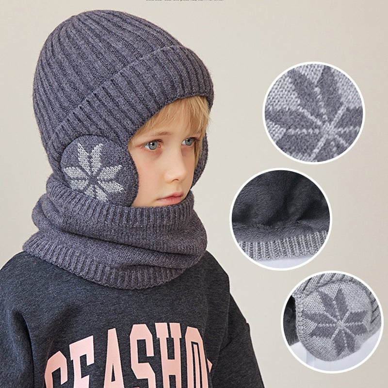 Kids Winter Fleece Scarf Suit