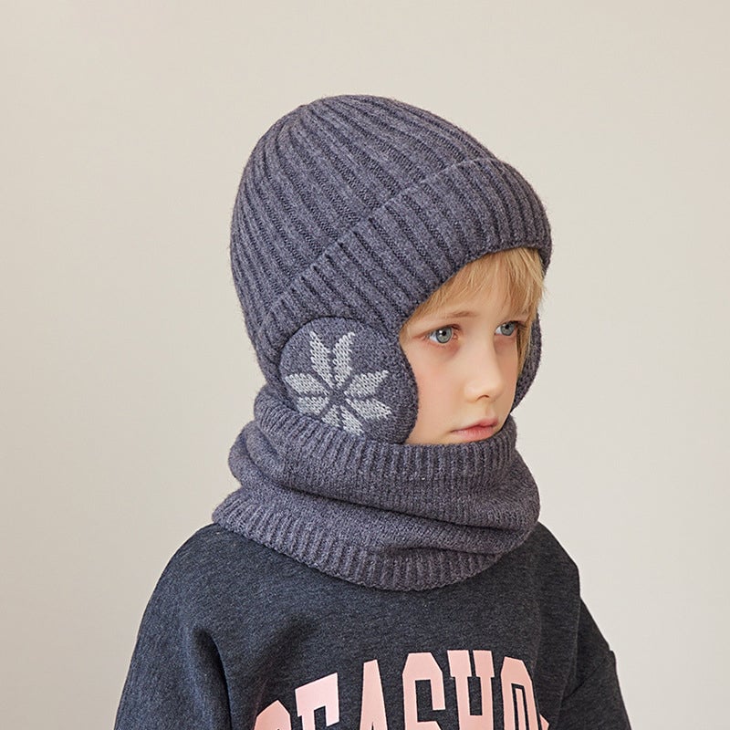 Kids Winter Fleece Scarf Suit