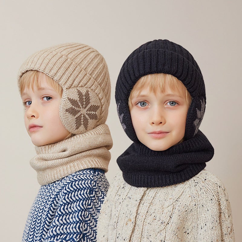 Kids Winter Fleece Scarf Suit