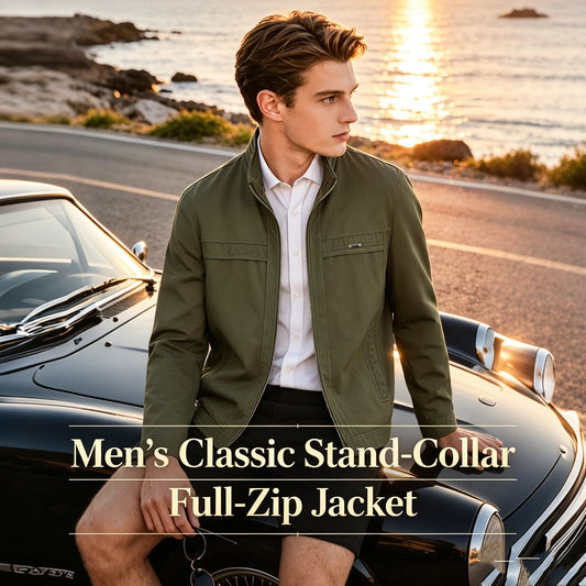Men’s Classic Stand-Collar Full-Zip Jacket