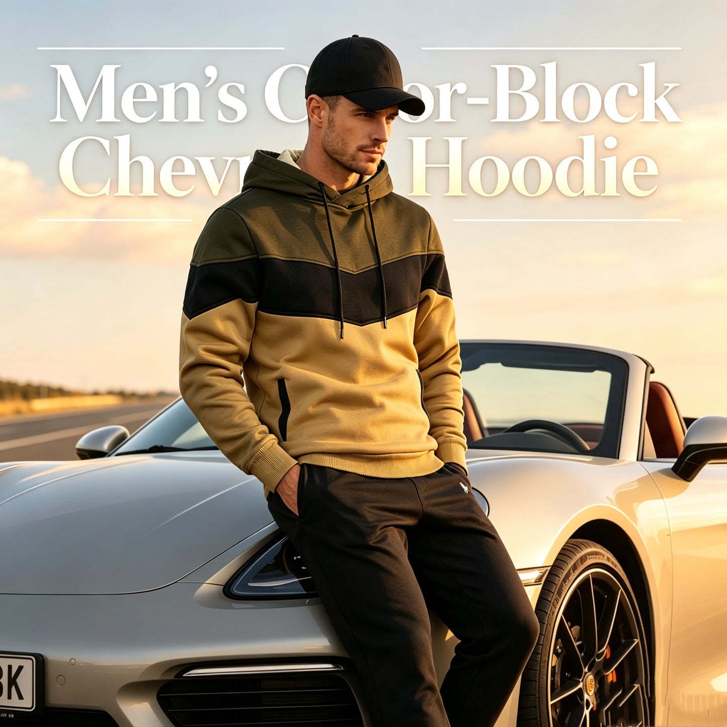 Men’s Color-Block Chevron Hoodie
