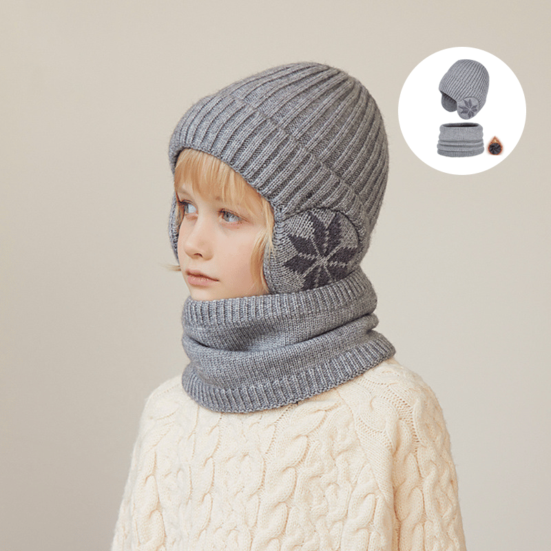 Kids Winter Fleece Scarf Suit
