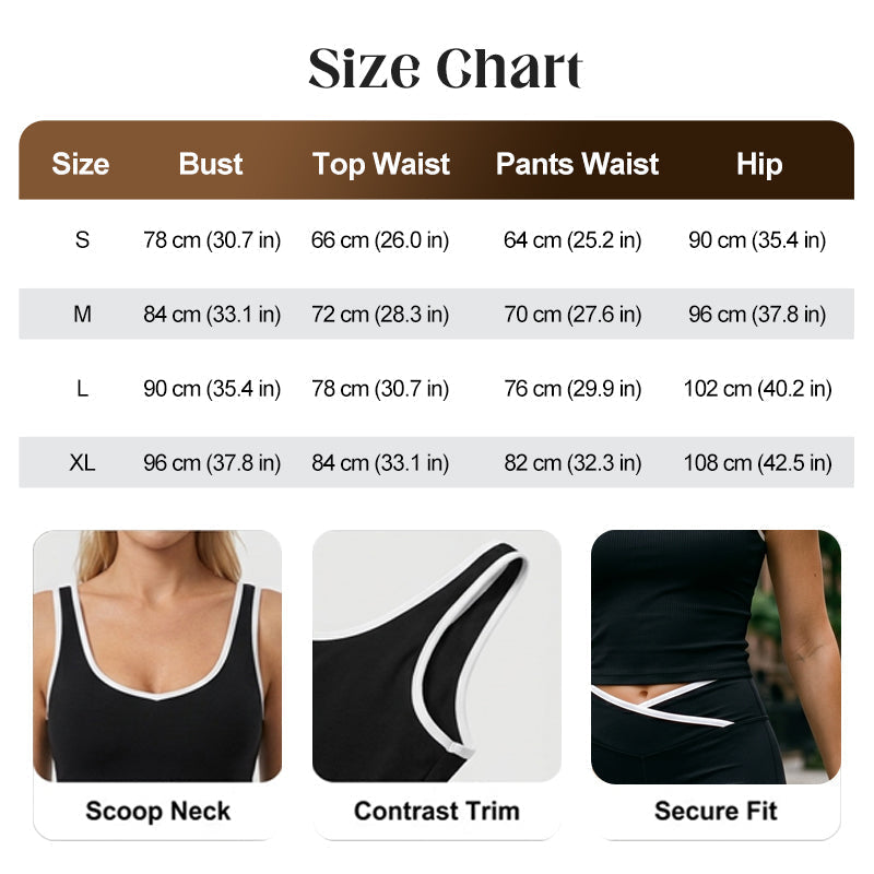 Cross-Waist Detail Tank & Flared Pants Set