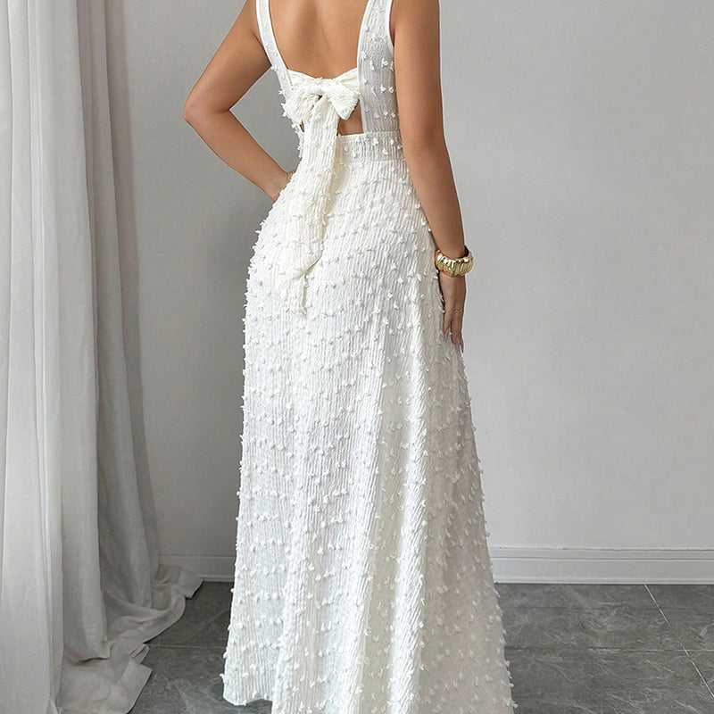Women's Sleeveless Square Neck Split Maxi Dress