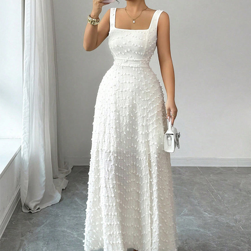 Women's Sleeveless Square Neck Split Maxi Dress