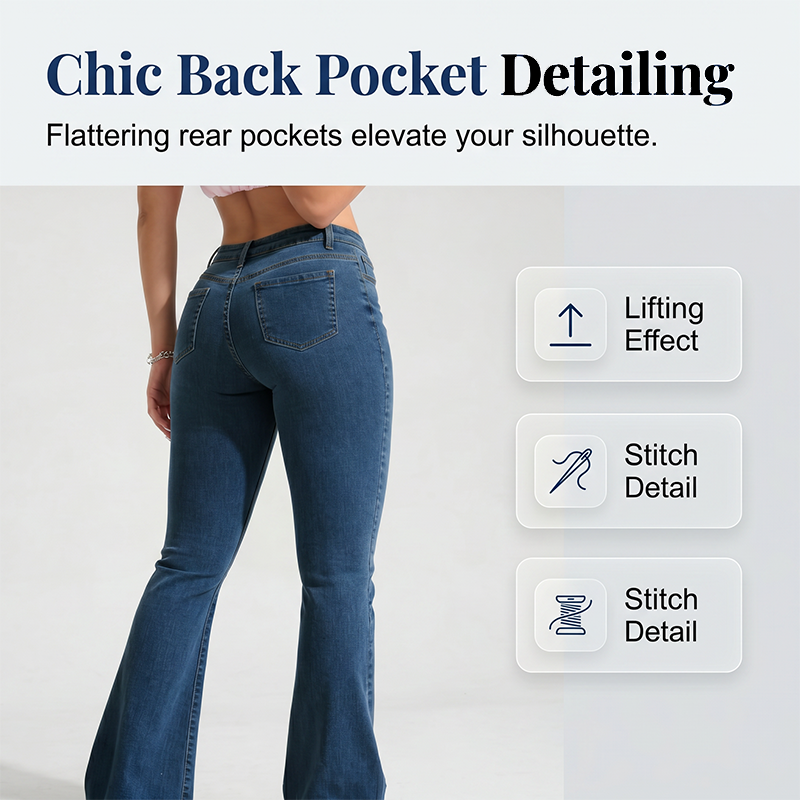 Women's Classic Slim Fit Stretch Flare Jeans