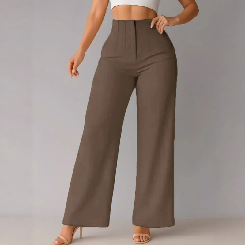 Ladies' Solid Wide Leg Trousers
