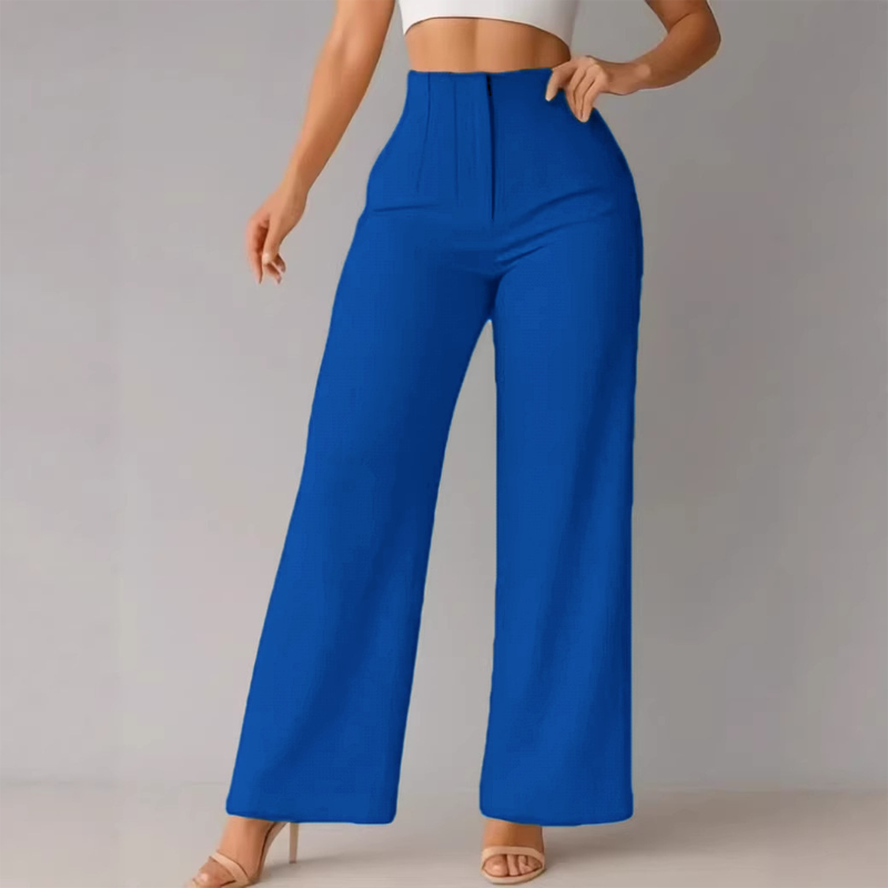 Ladies' Solid Wide Leg Trousers